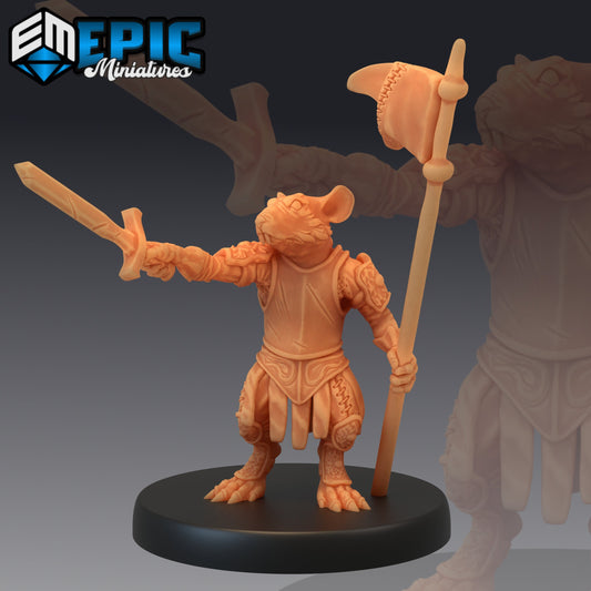 Rat Leader - Epic Miniatures | Medium | Humanoids, Masculine, Flag