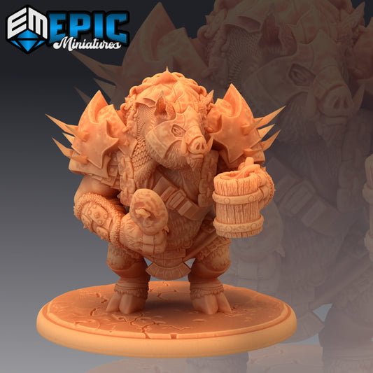 Pigserker Drinking - Epic Miniatures | Large | Humanoids, Masculine, Club