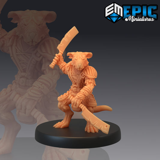 Rat Butcher 678 - #21 Rodent Wars - Epic Miniatures | Medium | Humanoids, Masculine, Cleaver