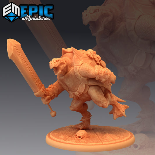 Skull Turtle Attacking 738 - #23 Psionic Overlords - Epic Miniatures | Large | Humanoids, Sword