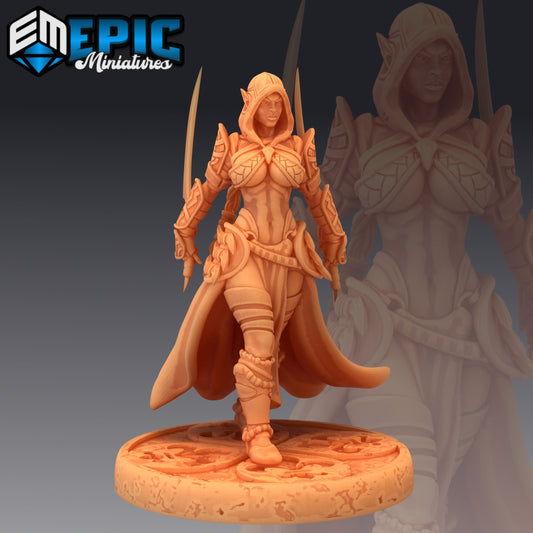 Dark Elf Rogue Sword - Epic Miniatures | Medium | Dark Elf, Feminine, Sword