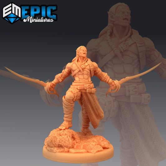Elven Barbarian Screaming 883 - #26 Lost Paradise - Epic Miniatures | Medium | Human, Masculine, Sword