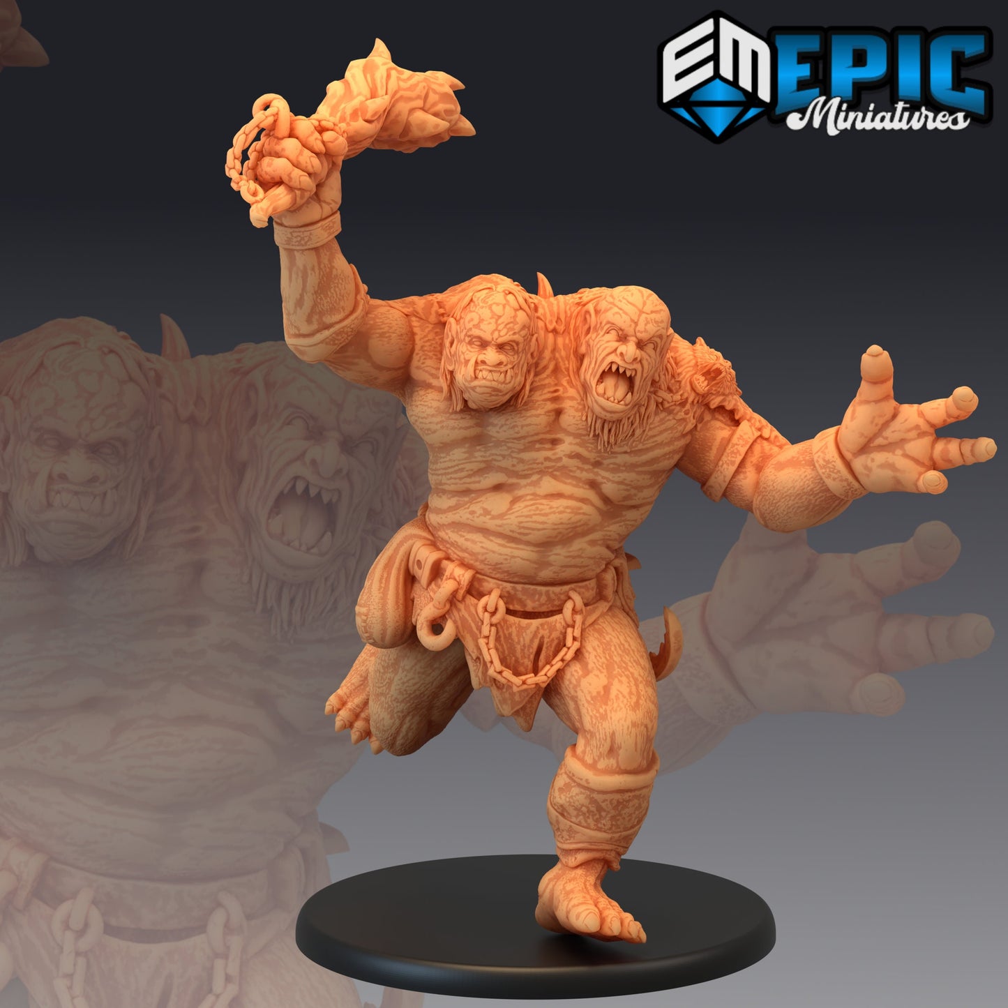 Ettin Ancestor Attack v2 - Epic Miniatures | Large | Club