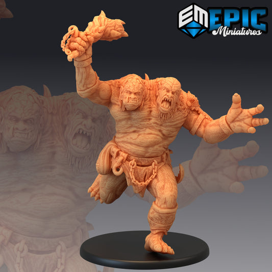Ettin Ancestor Attack v2 - Epic Miniatures | Large | Club