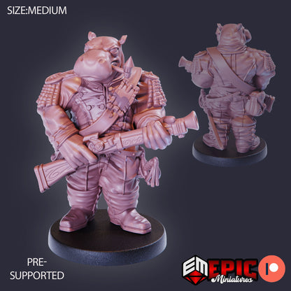 Hippo Soldier Shotgun 927 - #27 Gear Town - Epic Miniatures | Medium | Shot Gun