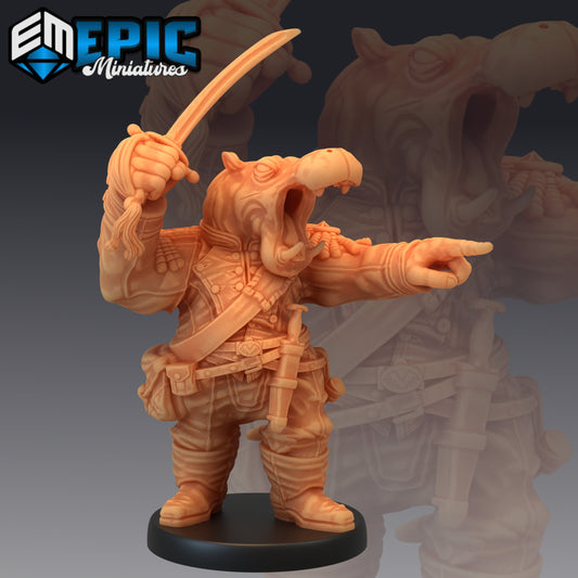 Hippo Soldier Commander 928 - #27 Gear Town - Epic Miniatures | Medium | Sword