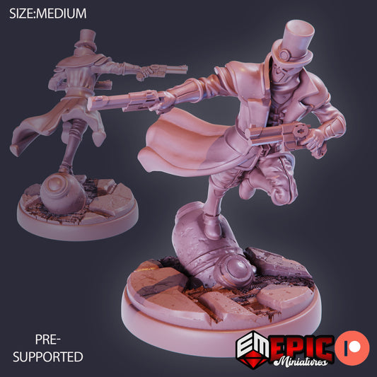 Masked Baron Pistols 938 - #27 Gear Town - Epic Miniatures | Medium | Human, Masculine, Pistol