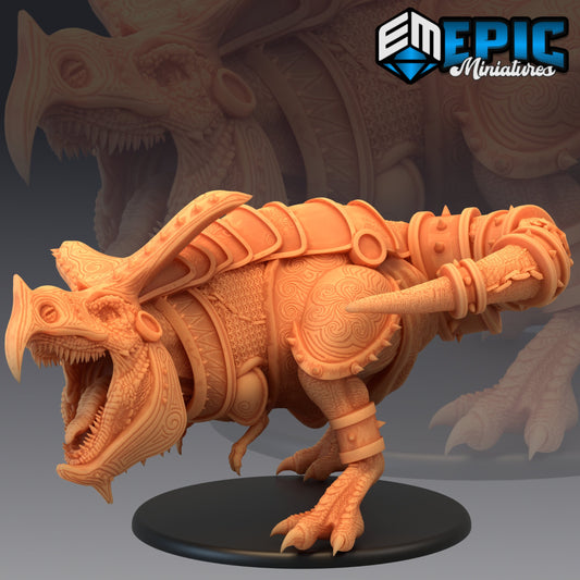 T-Rex Armoured-Attacking 876 - #26 Lost Paradise - Epic Miniatures | Huge | Beast