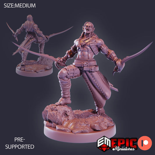 Elven Barbarian Screaming 883 - #26 Lost Paradise - Epic Miniatures | Medium | Human, Masculine, Sword