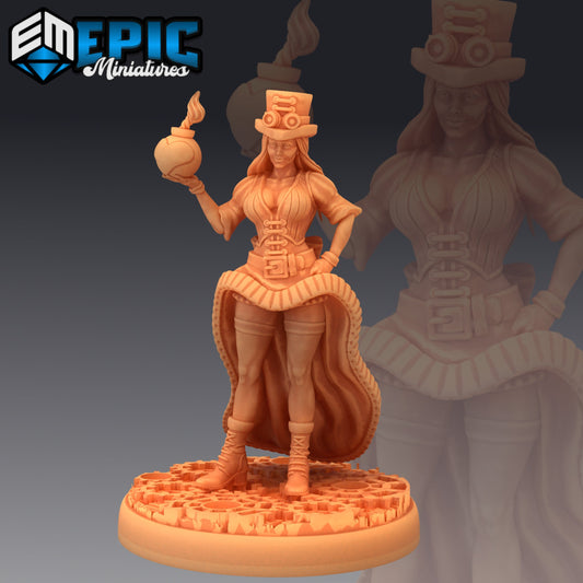 Mechanic Victoria Heart Bomb 920 - #27 Gear Town - Epic Miniatures | Medium | Human, Feminine, Bomb