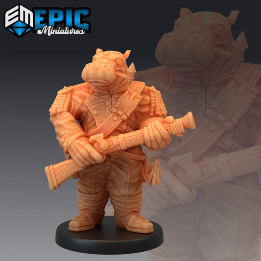 Hippo Soldier Shotgun 927 - #27 Gear Town - Epic Miniatures | Medium | Shot Gun