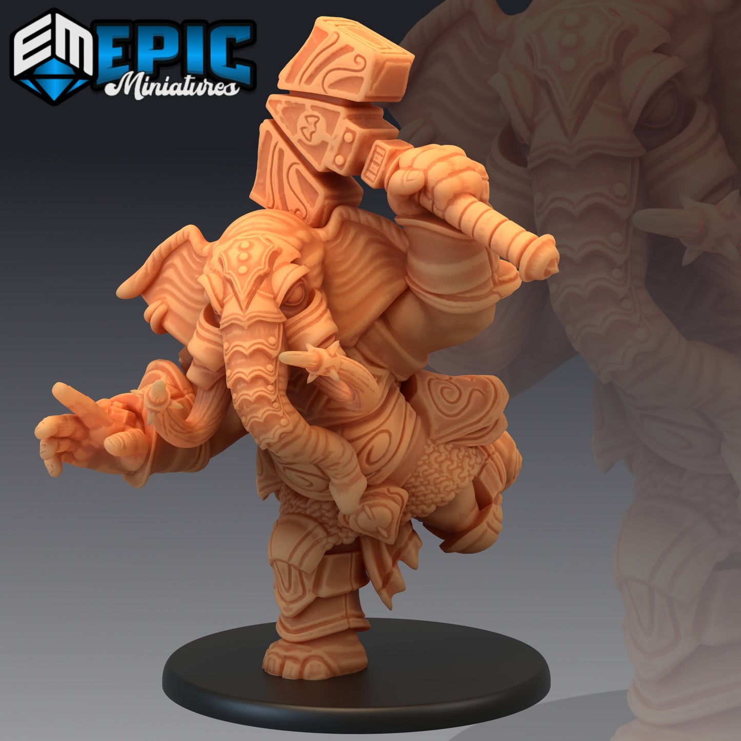 Elephant Folk Paladin Series - #31 Hour of Demons - Epic Miniatures | Large | Humanoids, Masculine