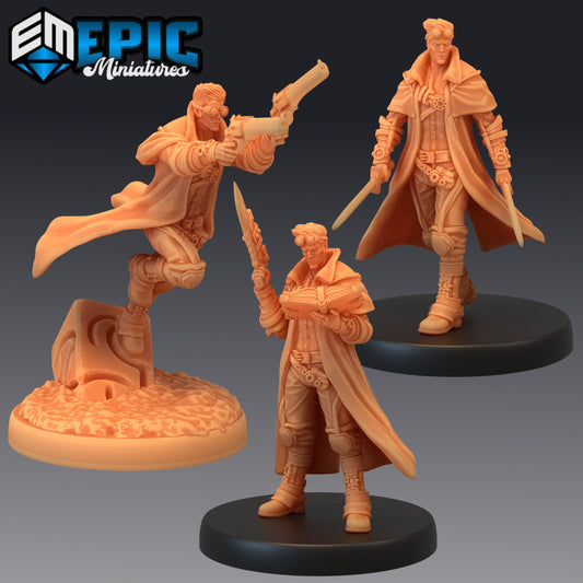 Adventurer Isaac - #45 Steam Constructs - Epic Miniatures | Medium | Human, Masculine, Gun, Dagger