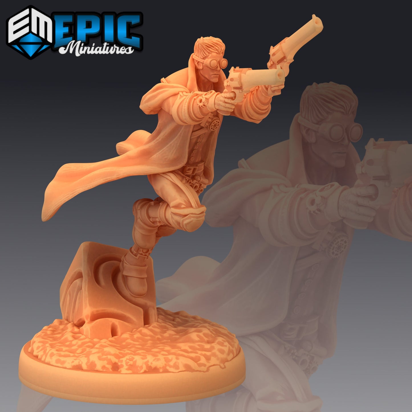 Adventurer Isaac - #45 Steam Constructs - Epic Miniatures | Medium | Human, Masculine, Gun, Dagger