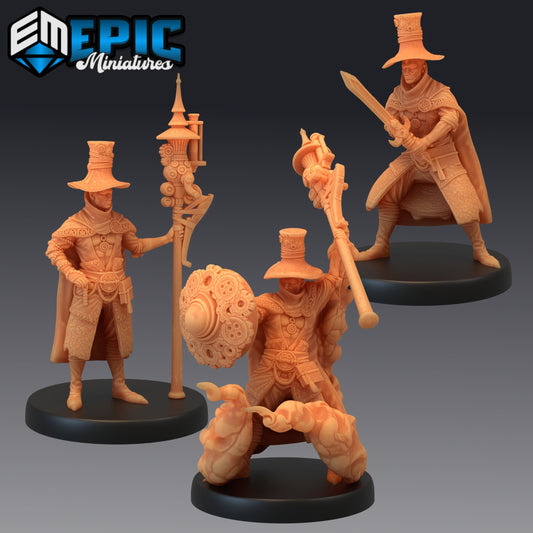 Gear Wizard Gabriel - #45 Steam Constructs - Epic Miniatures | Medium | Human, Masculine, Staff, Sword