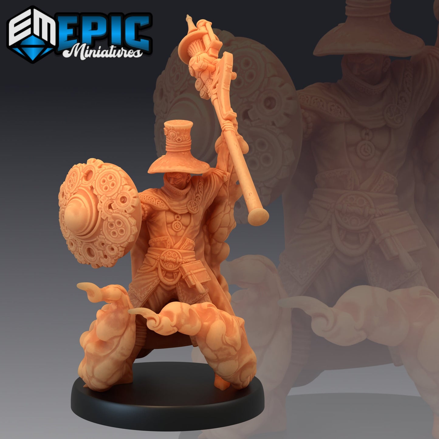 Gear Wizard Gabriel - #45 Steam Constructs - Epic Miniatures | Medium | Human, Masculine, Staff, Sword