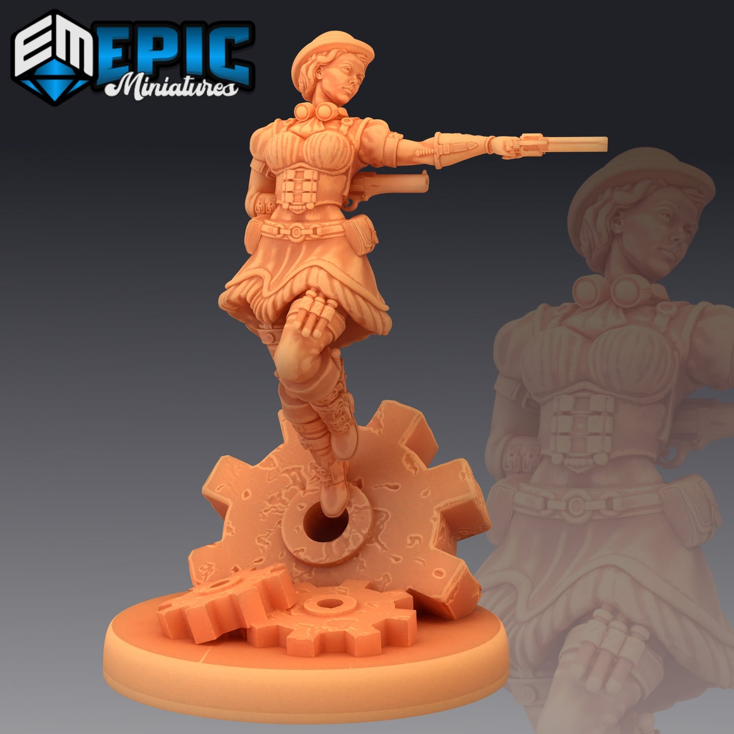 Gunner Dorothy - #45 Steam Constructs - Epic Miniatures | Medium | Human, Feminine, Gun