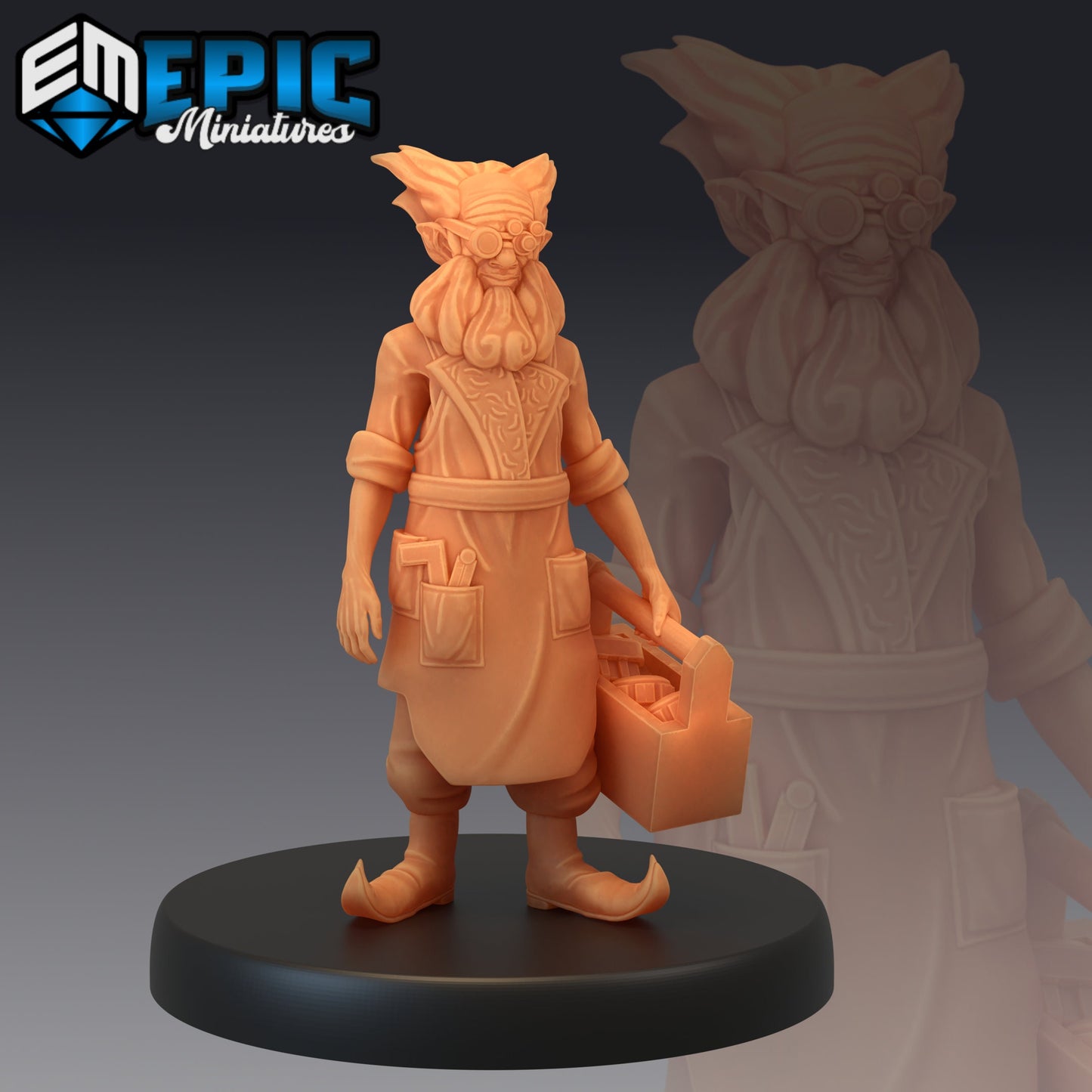Inventor Barnabas - #45 Steam Constructs - Epic Miniatures | Medium | Halfling, Masculine, Tool