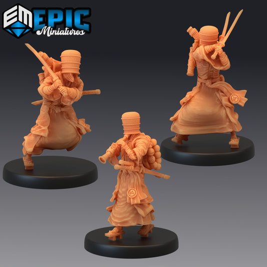 Basket Monk - #43 Yokai Mayhem - Epic Miniatures | Medium | Human, Androgynous, Sword