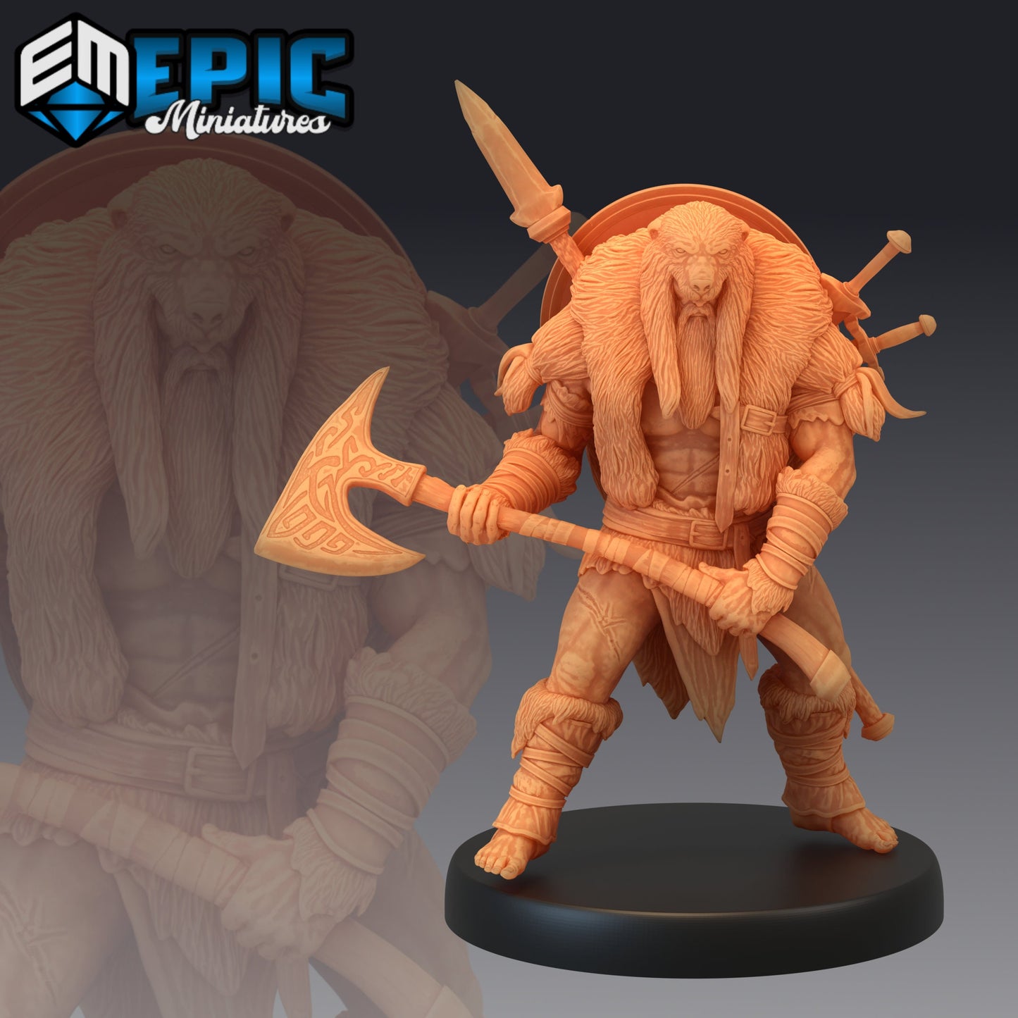 Berserker Series - Epic Miniatures | Medium | Human, Masculine, Axe, Spear