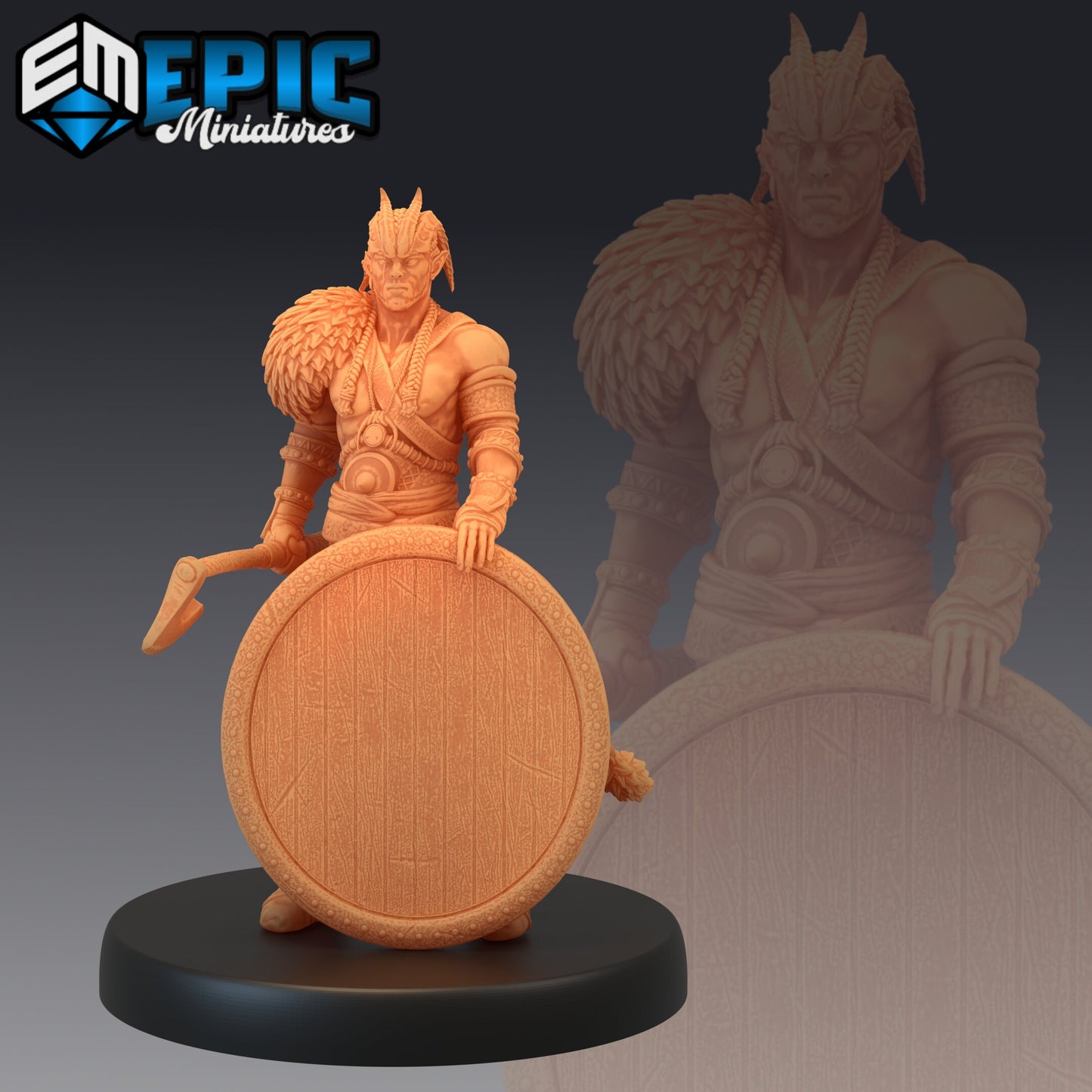 Devil Folk Barbarian - #41 Barbarian Winter - Epic Miniatures | Medium | Humanoids, Axe, Dagger