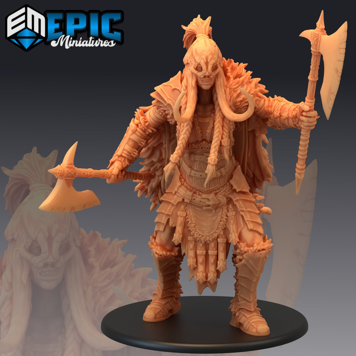 Frost Giantess Series - #41 Barbarian Winter - Epic Miniatures | Huge | Giant, Feminine, Axe, Hammer