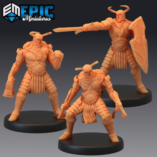 Helmed Barbarian - #41 Barbarian Winter - Epic Miniatures | Medium | Humanoids, Masculine, Axe, Sword