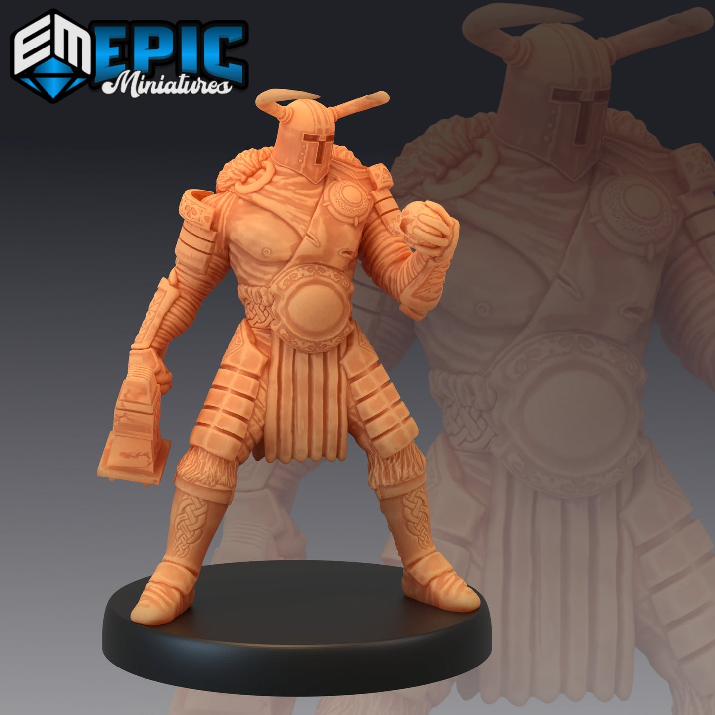 Helmed Barbarian - #41 Barbarian Winter - Epic Miniatures | Medium | Humanoids, Masculine, Axe, Sword