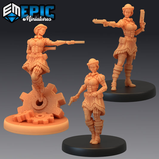 Gunner Dorothy - #45 Steam Constructs - Epic Miniatures | Medium | Human, Feminine, Gun