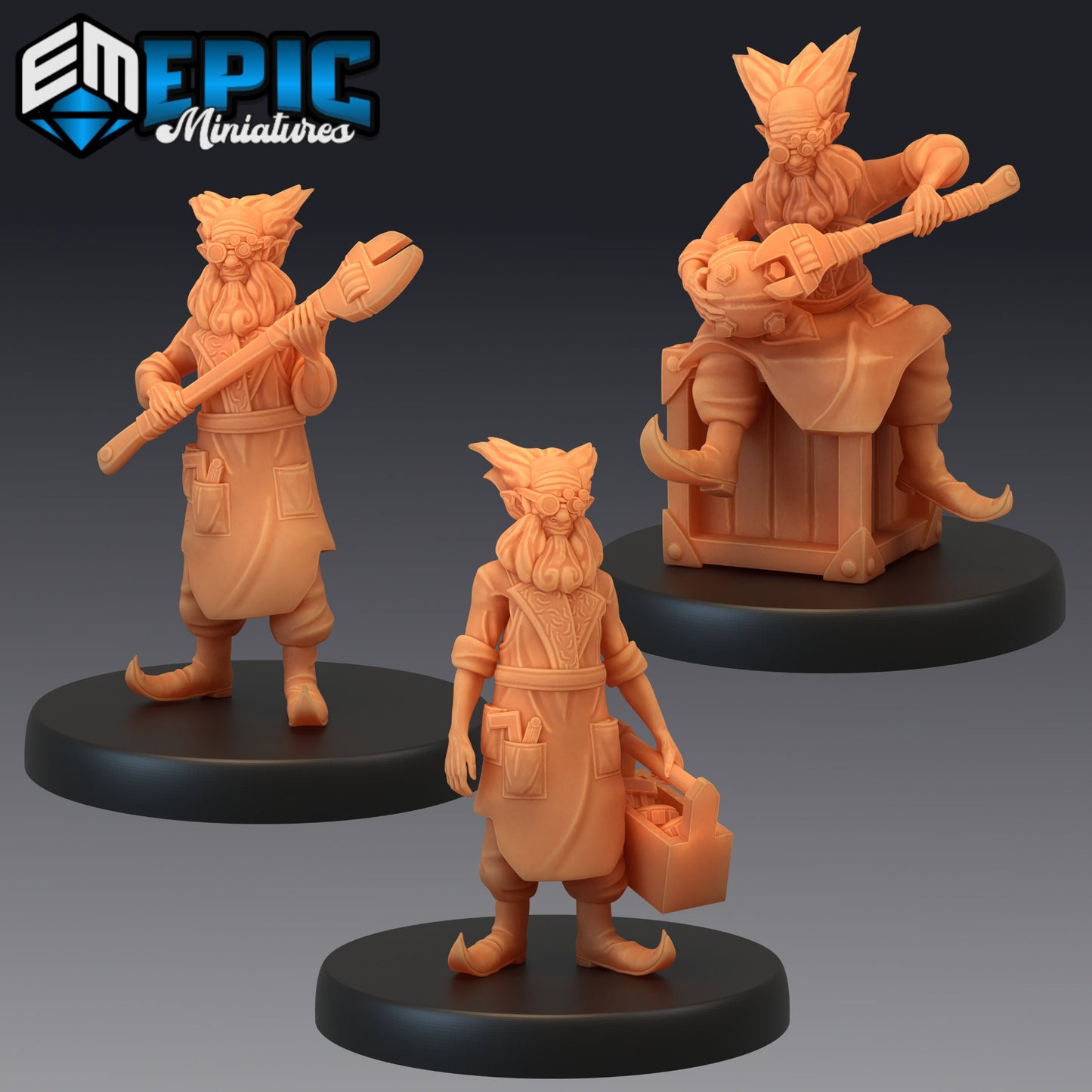 Inventor Barnabas - #45 Steam Constructs - Epic Miniatures | Medium | Halfling, Masculine, Tool