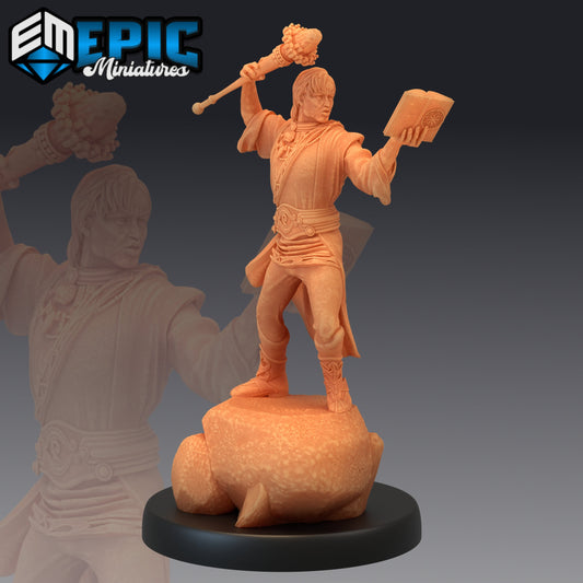 Earth Wizard - #44 Caves of Despair - Epic Miniatures | Medium | Human, Masculine, Scepter, Book