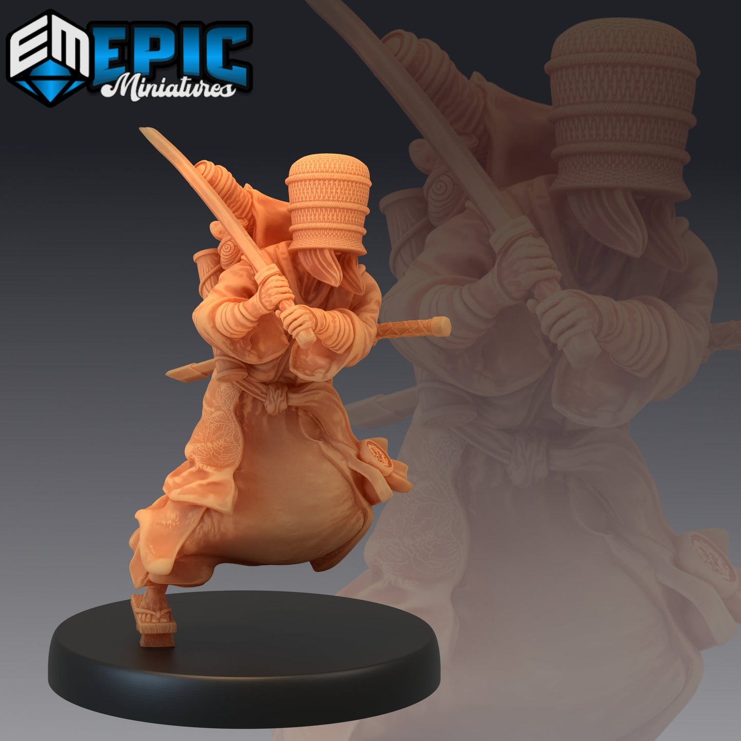 Basket Monk - #43 Yokai Mayhem - Epic Miniatures | Medium | Human, Androgynous, Sword