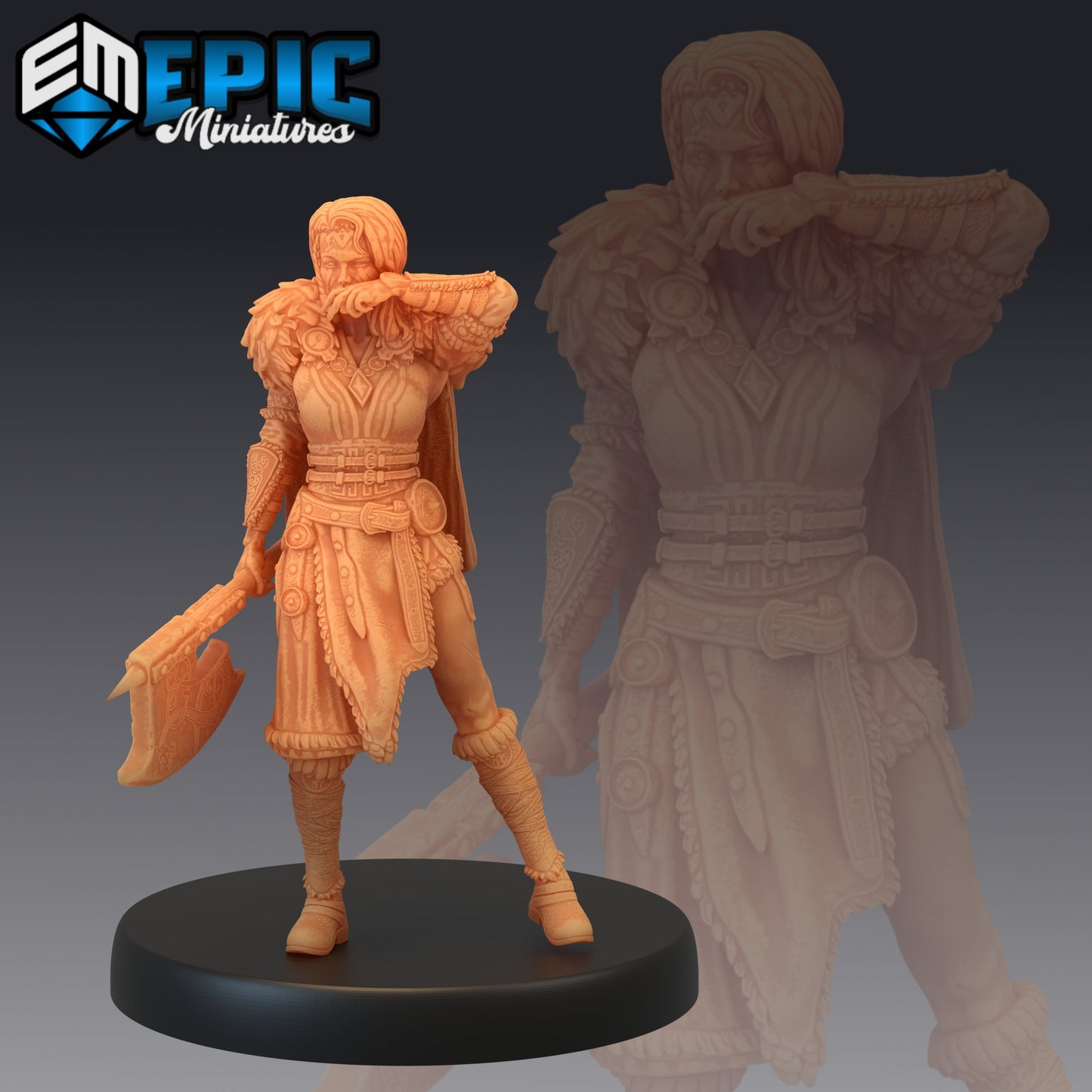 Barbarian Female - #41 Barbarian Winter - Epic Miniatures | Medium | Human, Feminine, Axe