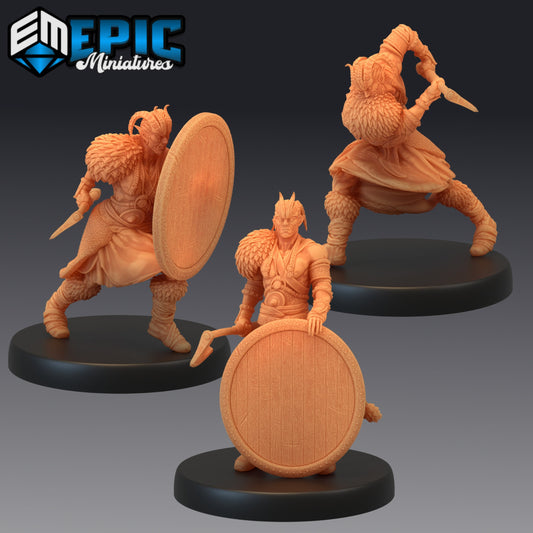 Devil Folk Barbarian - #41 Barbarian Winter - Epic Miniatures | Medium | Humanoids, Axe, Dagger