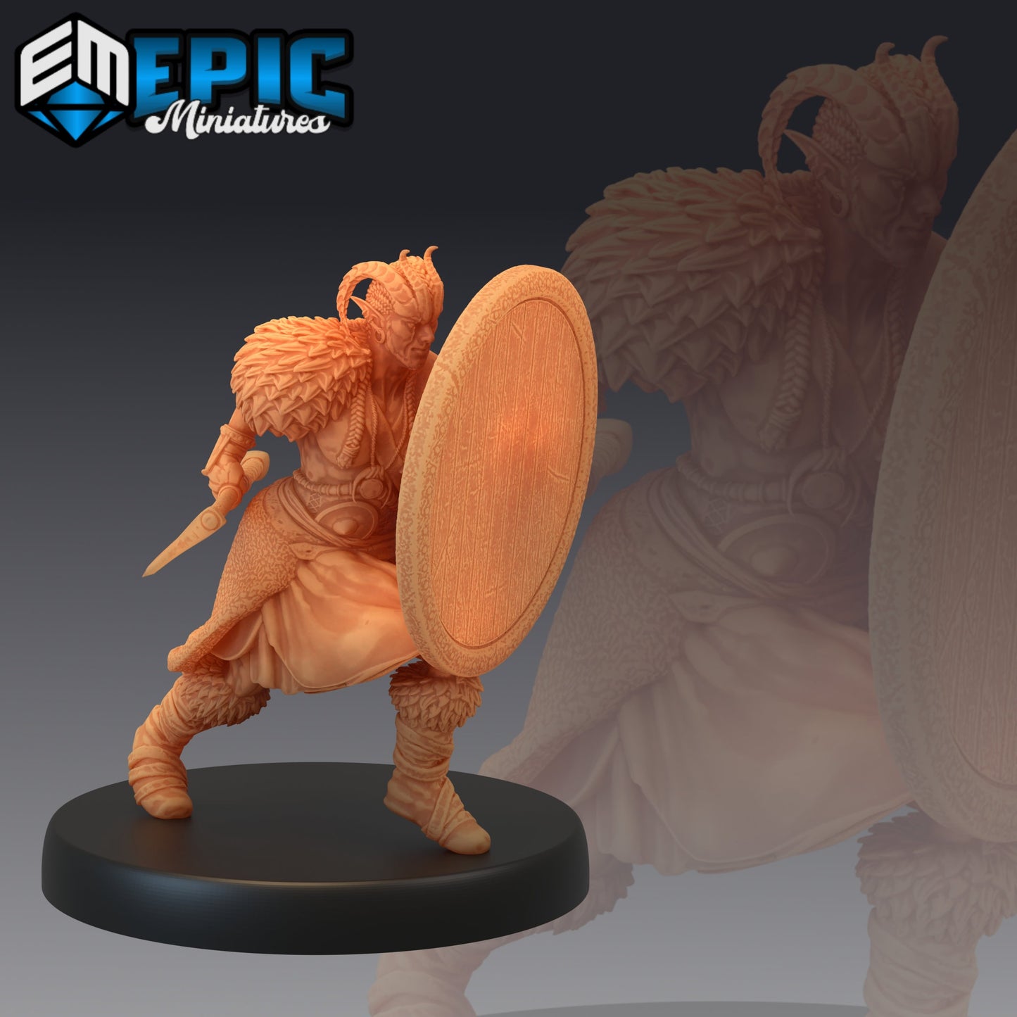 Devil Folk Barbarian - #41 Barbarian Winter - Epic Miniatures | Medium | Humanoids, Axe, Dagger