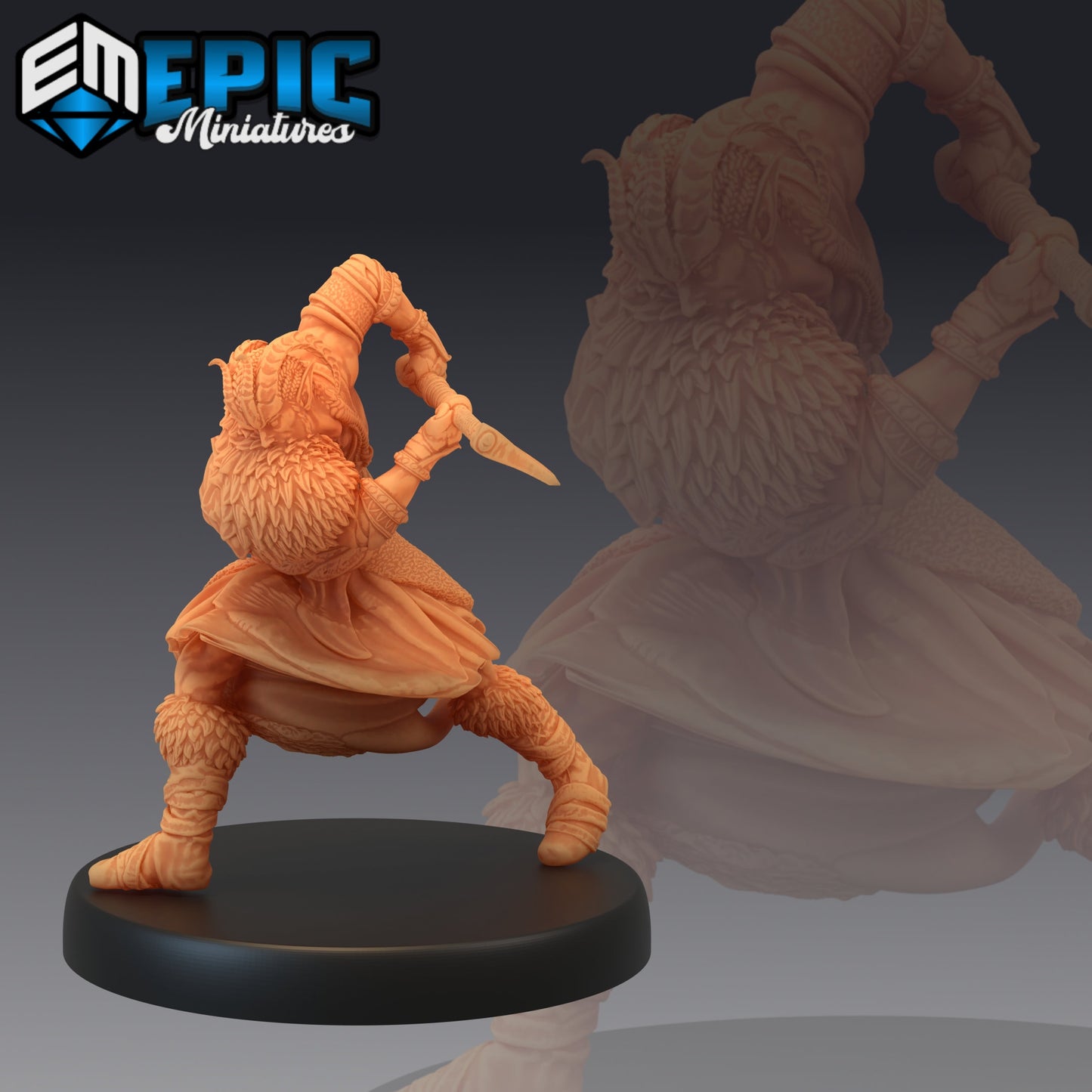 Devil Folk Barbarian - #41 Barbarian Winter - Epic Miniatures | Medium | Humanoids, Axe, Dagger