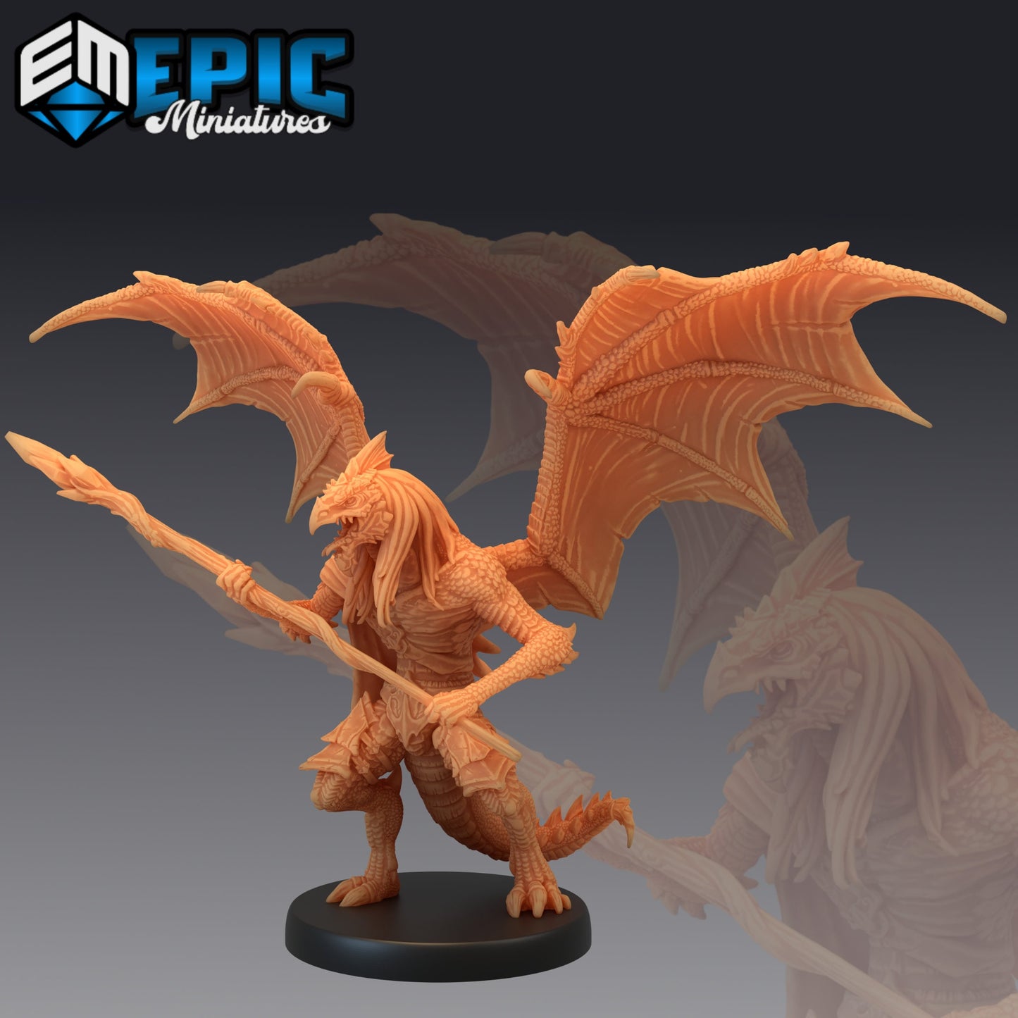 Draconic White Demon - #41 Barbarian Winter - Epic Miniatures | Medium | Humanoids