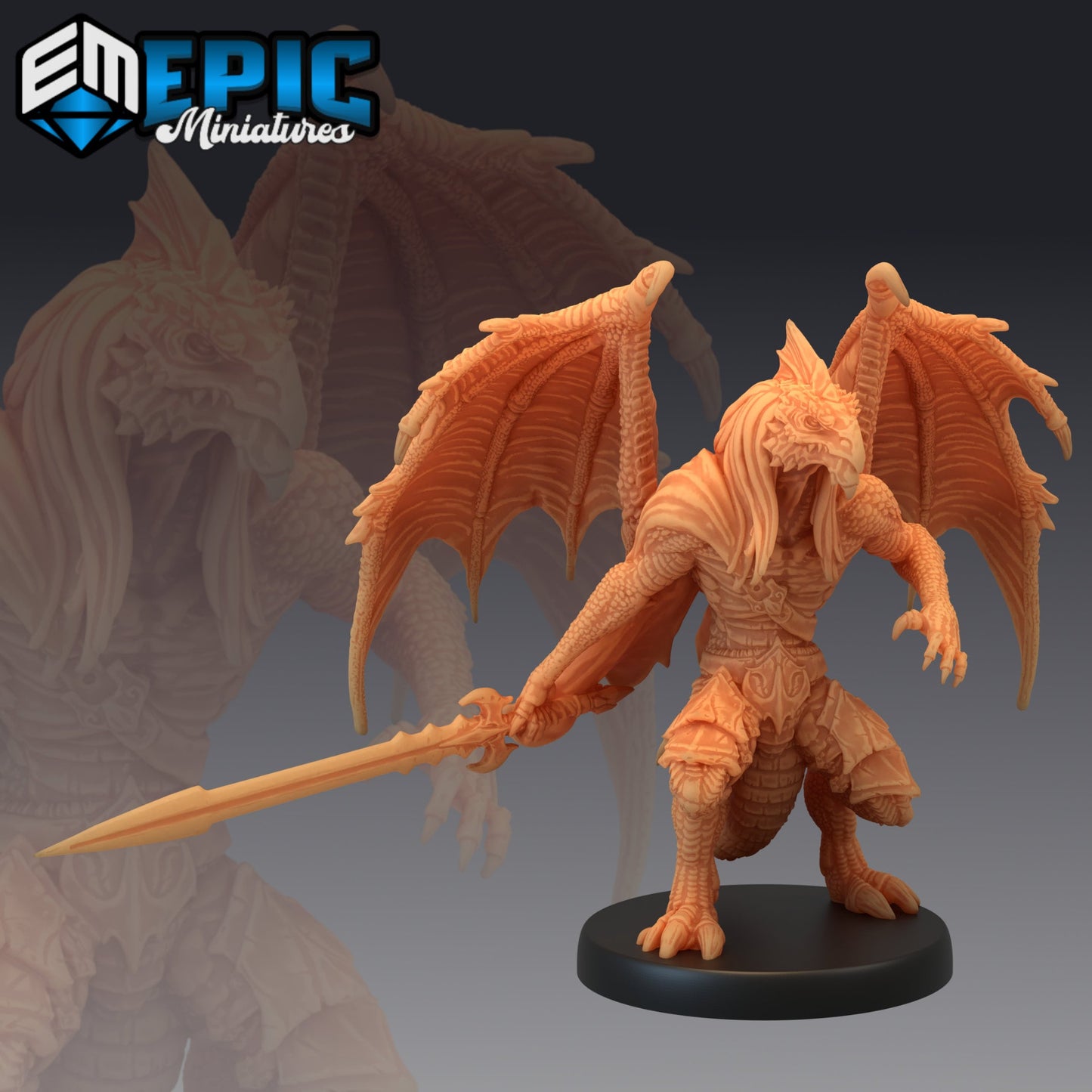 Draconic White Demon - #41 Barbarian Winter - Epic Miniatures | Medium | Humanoids