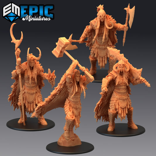 Frost Giantess Series - #41 Barbarian Winter - Epic Miniatures | Huge | Giant, Feminine, Axe, Hammer