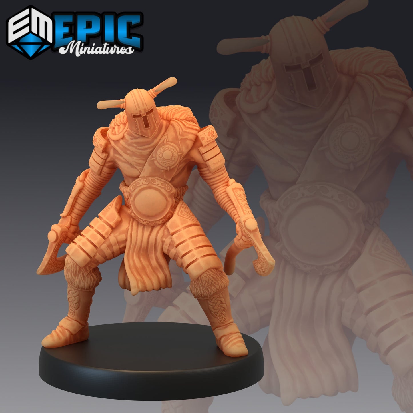 Helmed Barbarian - #41 Barbarian Winter - Epic Miniatures | Medium | Humanoids, Masculine, Axe, Sword