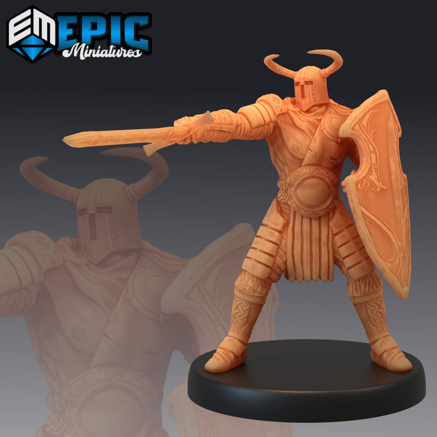 Helmed Barbarian - #41 Barbarian Winter - Epic Miniatures | Medium | Humanoids, Masculine, Axe, Sword