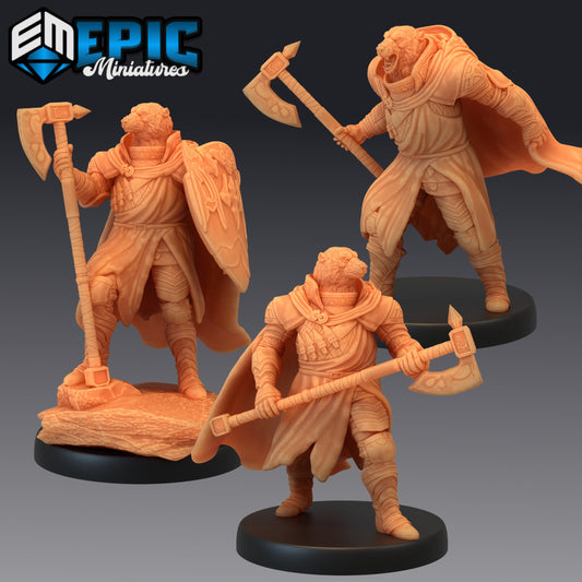 Polar Bear Paladin - #41 Barbarian Winter - Epic Miniatures | Medium | Humanoids, Androgynous, Axe