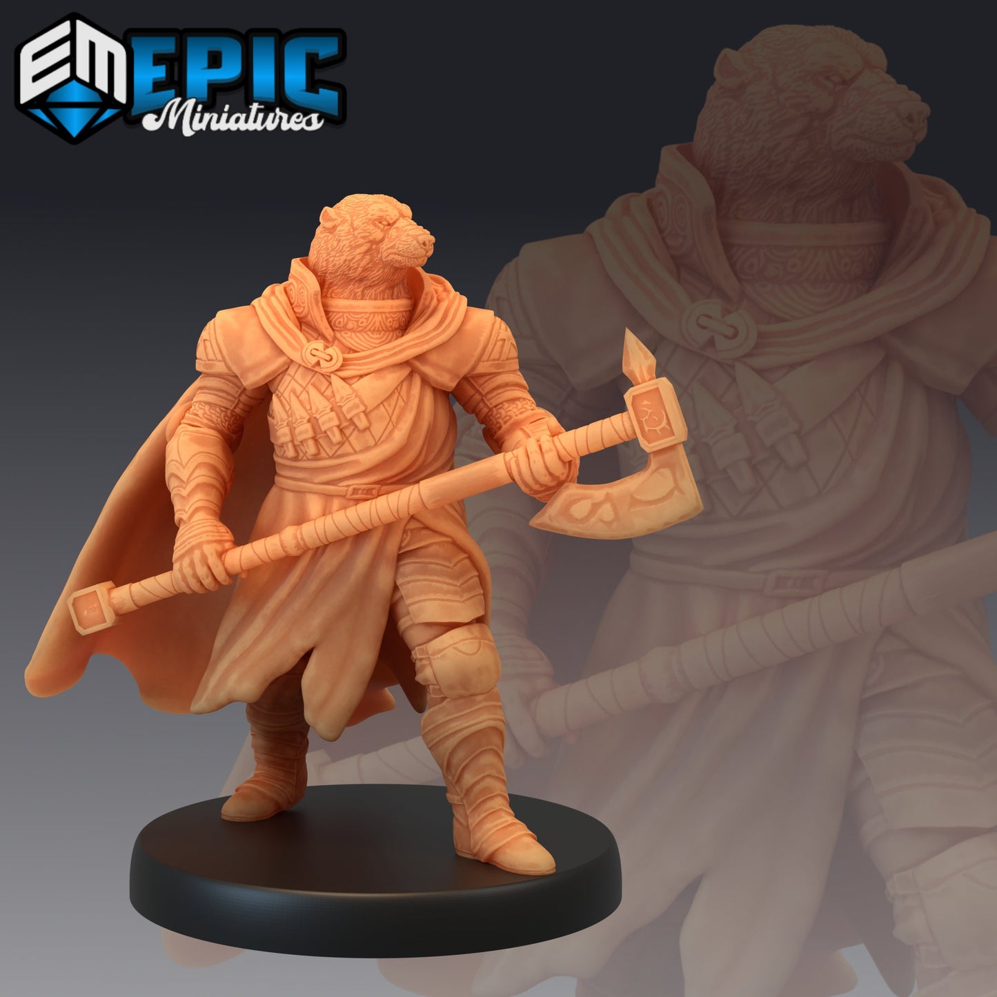 Polar Bear Paladin - #41 Barbarian Winter - Epic Miniatures | Medium | Humanoids, Androgynous, Axe