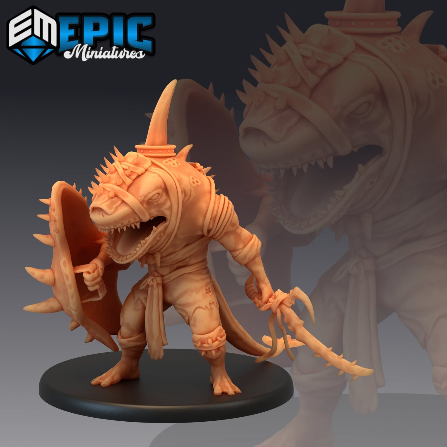 Shark Folk Warrior Series - #33 Underwater Mayhem - Epic Miniatures | Large | Beast, Masculine