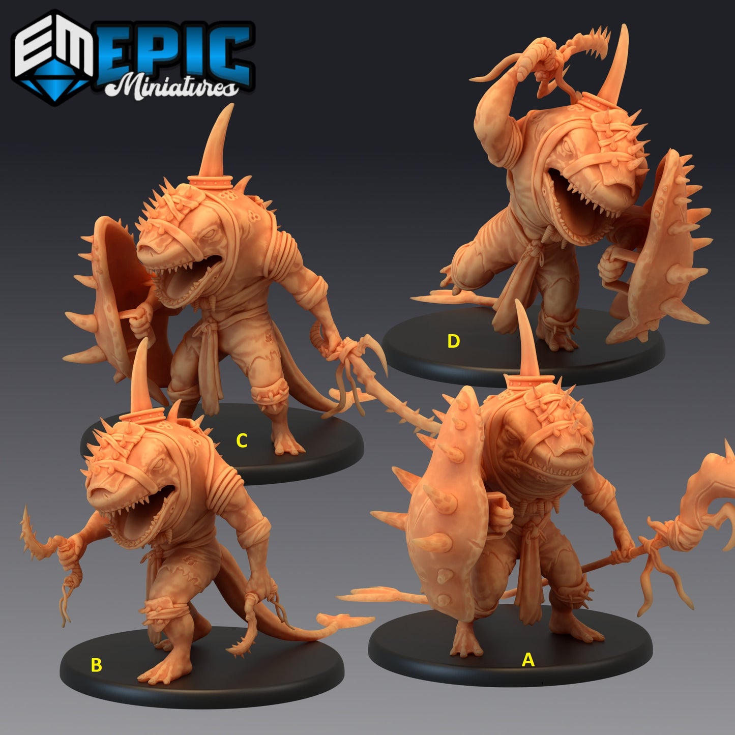 Shark Folk Warrior Series - #33 Underwater Mayhem - Epic Miniatures | Large | Beast, Masculine
