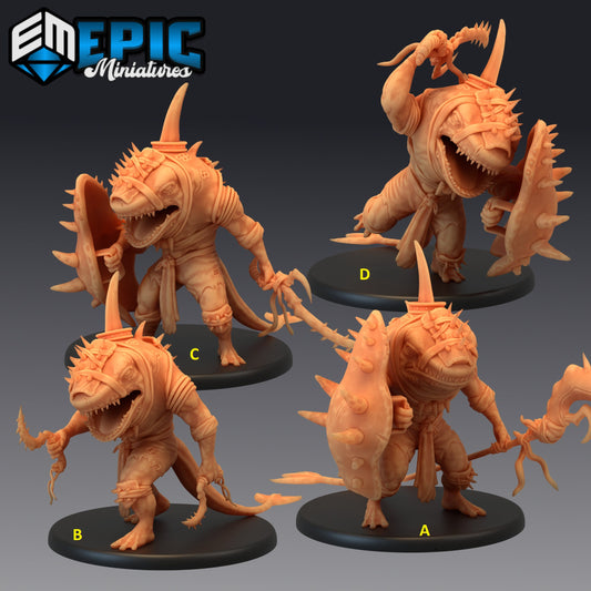 Shark Folk Warrior Series - #33 Underwater Mayhem - Epic Miniatures | Large | Beast, Masculine