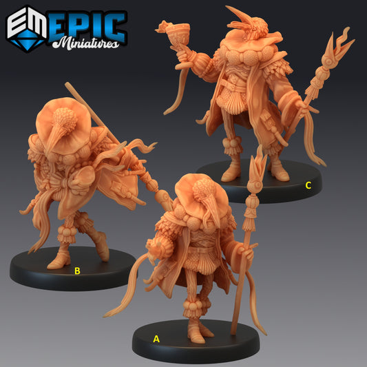 Noble Crane Folk Series - #46 Guild of Thieves - Epic Miniatures | Medium | Humanoids, Masculine, Staff