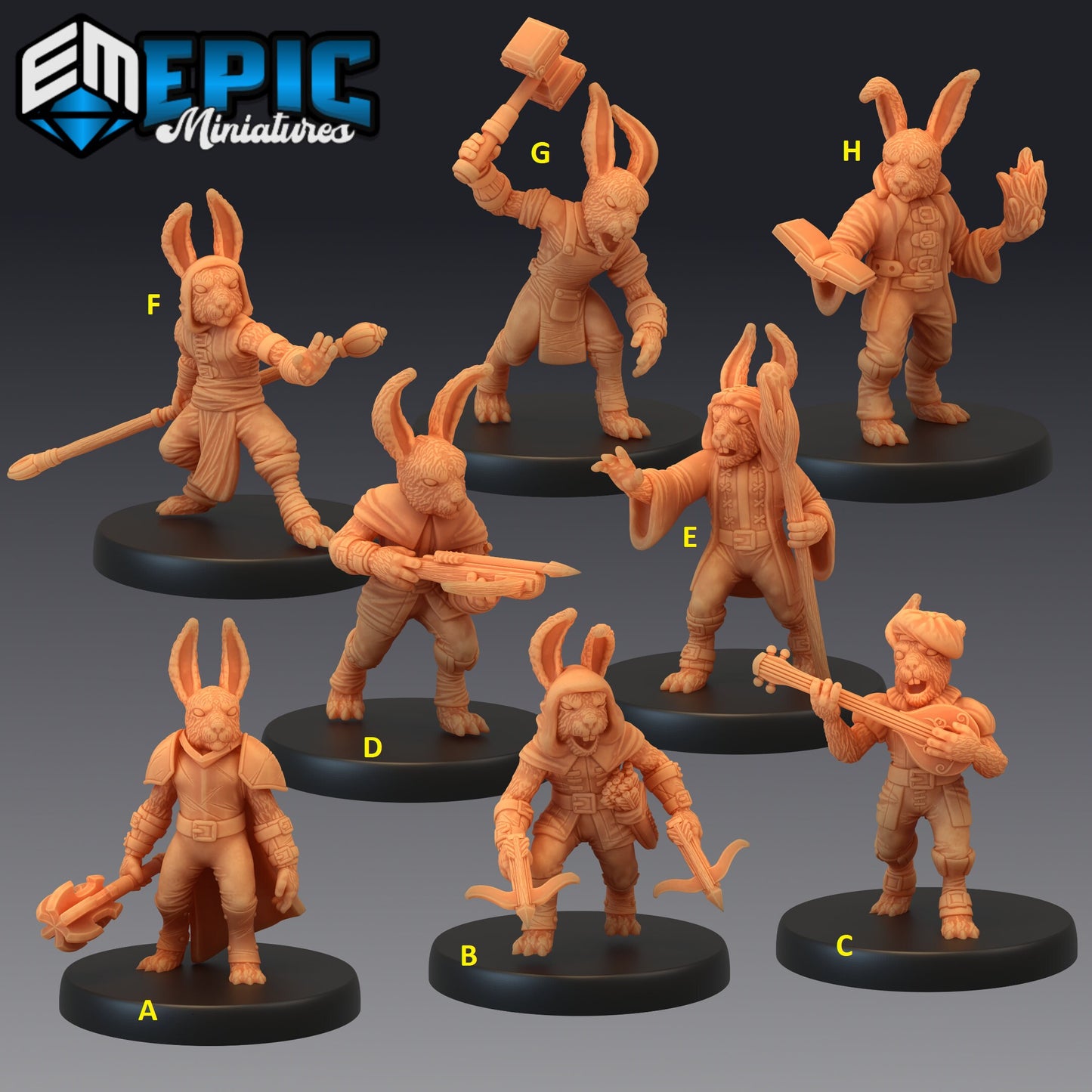 Bunny Tribe Series - #48 Extra Monsters Pack - Epic Miniatures | Medium | Humanoids, Masculine