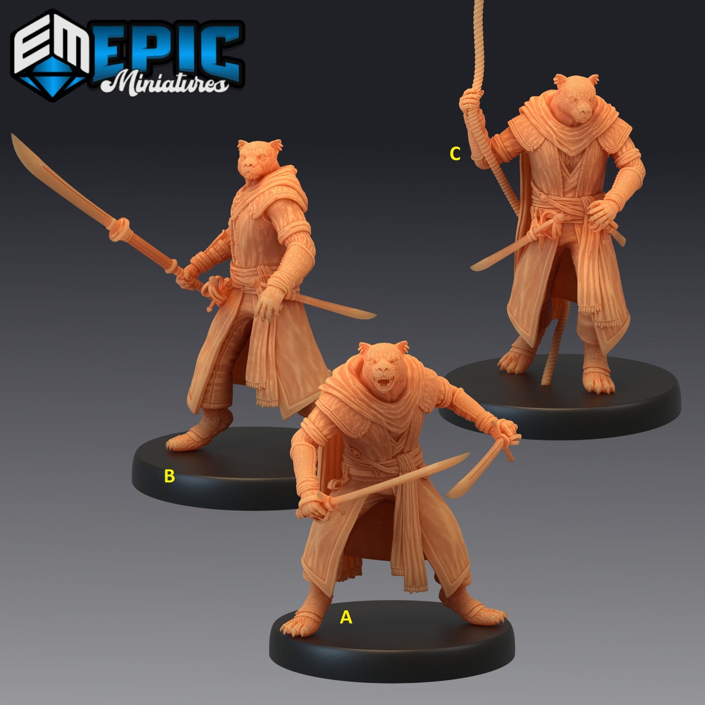 Catfolk Panther Pirate Series - Epic Miniatures | Medium | Humanoids, Masculine