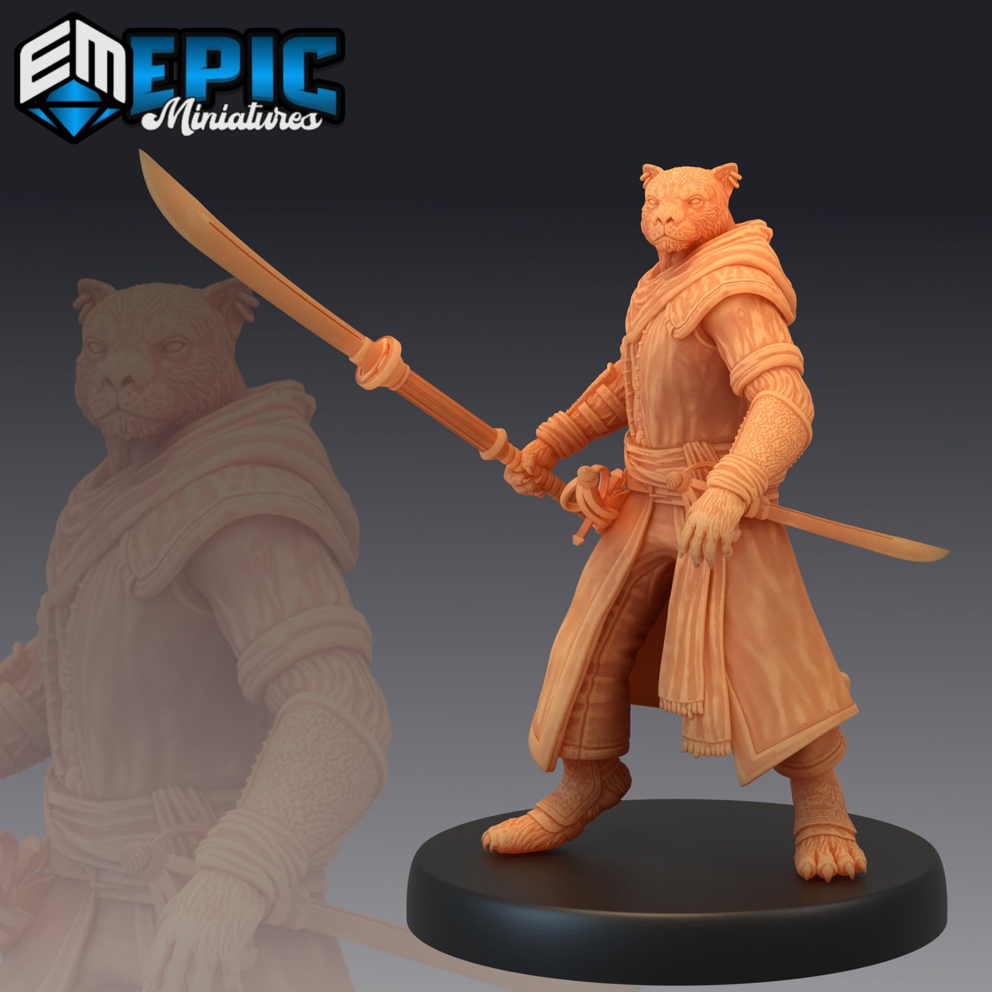 Catfolk Panther Pirate Series - Epic Miniatures | Medium | Humanoids, Masculine